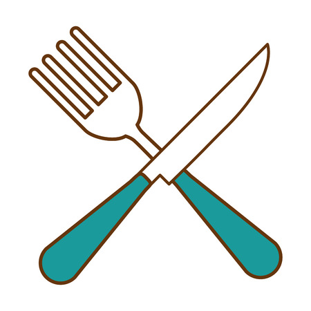Fork and knife cutlery tool icon vector illustration designのイラスト素材