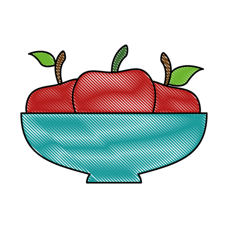 bowl with apples fresh vector illustration designのイラスト素材