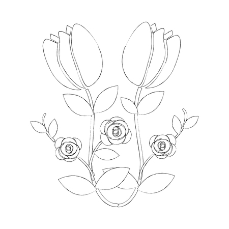 Flowers illustration.のイラスト素材