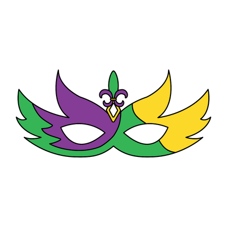 mardi gras glitter mask with fleur-de-lis carnival vector illustrationのイラスト素材