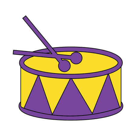 drum and sticks music instrument percussion vector illustrationのイラスト素材