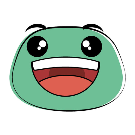 Laughing emoji face icon vector illustration designのイラスト素材