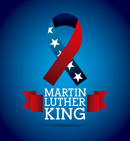 Martin luther king ribbon color flag american illustration.のイラスト素材