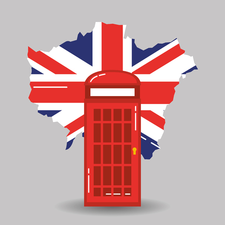 london telephone booth public traditional and map england vector illustrationのイラスト素材