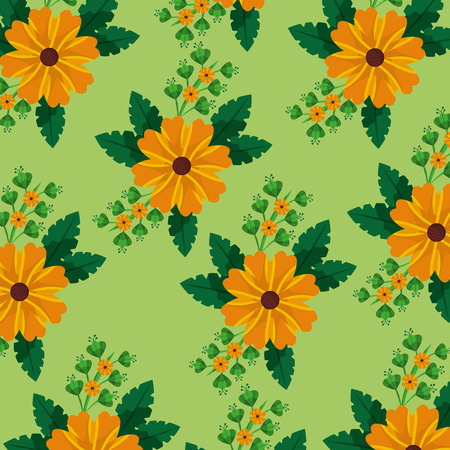 Floral flower, natural leaves decoration pattern illustration.のイラスト素材