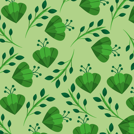 Floral flower, natural leaves decoration pattern illustration.のイラスト素材