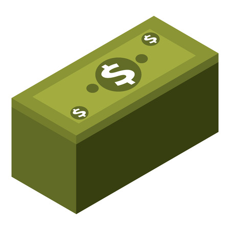 isometric pile of cash money dollars bundle vector illustrationのイラスト素材