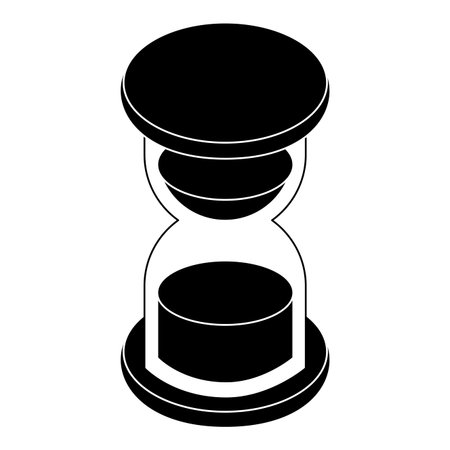 business hour glass sand time isometric vector illustration black image