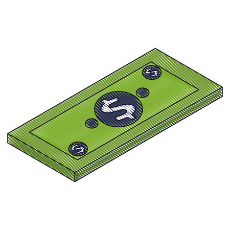 money isometric banknote dollar cash vector illustration drawingのイラスト素材