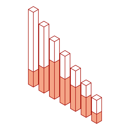 bars statistics isometric financial graph vector illustration pink designのイラスト素材