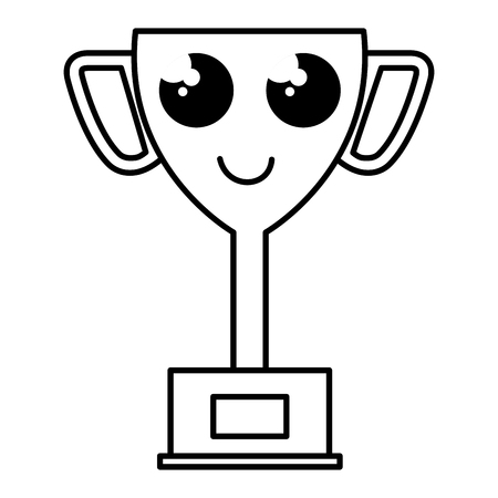trophy cup kawaii character vector illustration designのイラスト素材