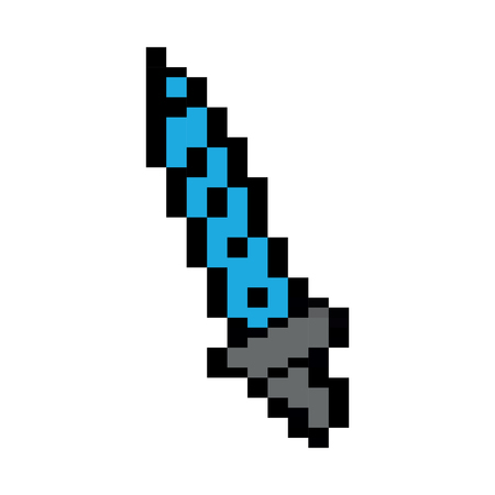 Video game sword battle icon vector illustration pixelated imageのイラスト素材