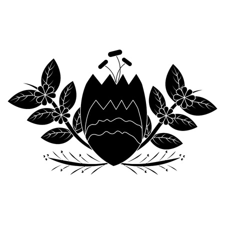 Flower nature bud petal leaves decoration illustration.のイラスト素材