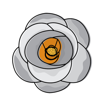 One flower natural floral decoration ornament vector illustrationのイラスト素材