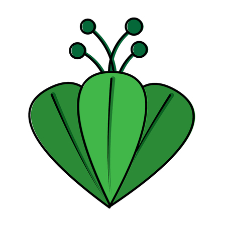 green leaves decoration bloom botanical vector illustrationのイラスト素材
