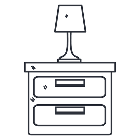 bedroom lamp in drawer isolated icon vector illustration designのイラスト素材