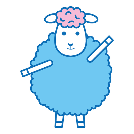 cute sheep character icon vector illustration designのイラスト素材