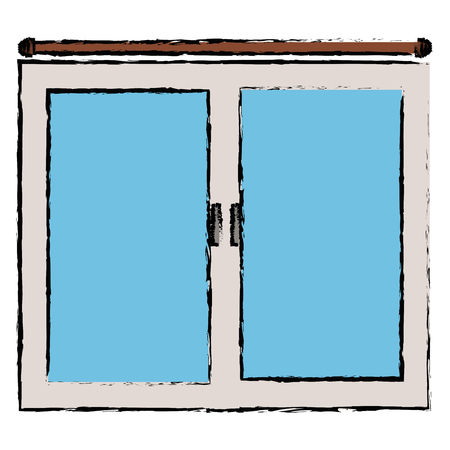 bedroom windows icon on white background, vector illustration.のイラスト素材