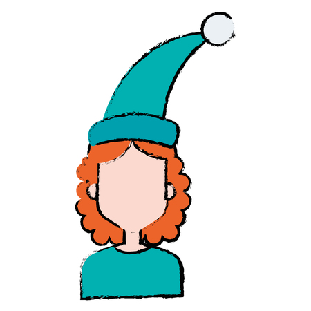 woman with sleeping hat vector illustration designのイラスト素材