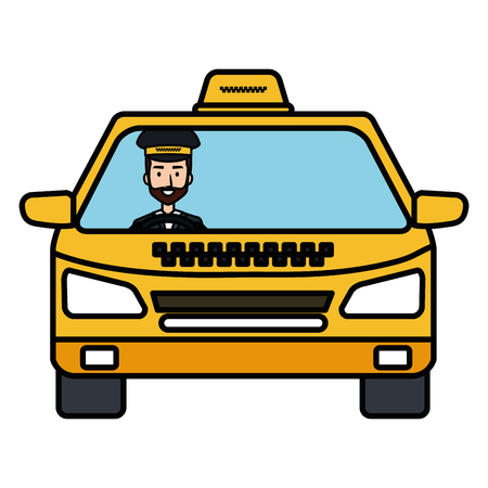 taxi with driver service public icon vector illustration designのイラスト素材