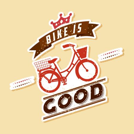 bike is good hipster retro poster vector illustrationのイラスト素材