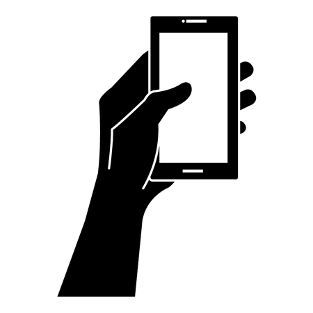 smartphone device with hand human vector illustration designのイラスト素材