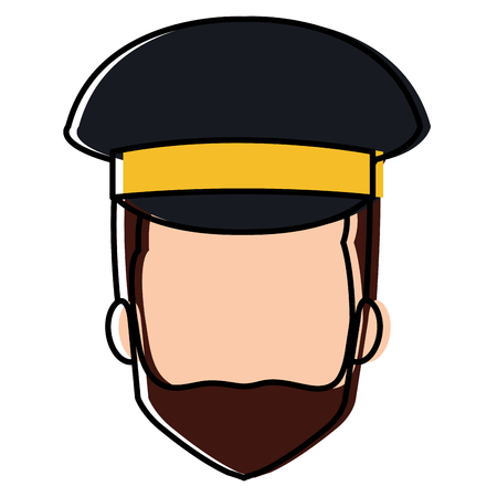 taxi driver with hat vector illustration designのイラスト素材