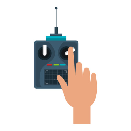 user hand with drone remote control vector illustration designのイラスト素材