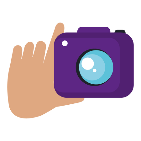 hand with camera photographic isolated icon vector illustration designのイラスト素材