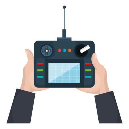 user hand with drone remote control vector illustration designのイラスト素材