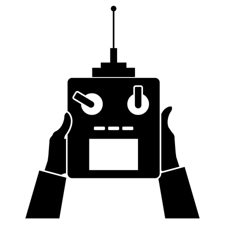 user hand with drone remote control vector illustration designのイラスト素材