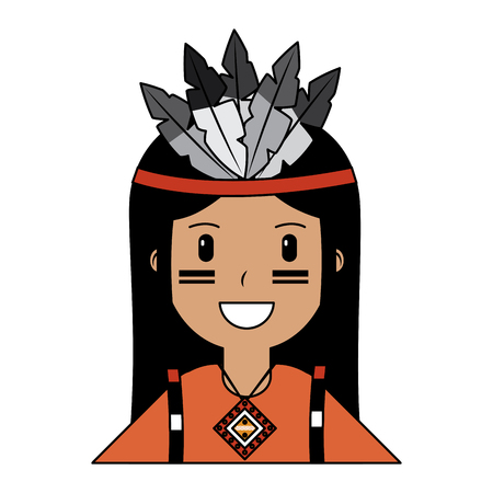 Portrait aboriginal native american vector illustration vector illustrationのイラスト素材