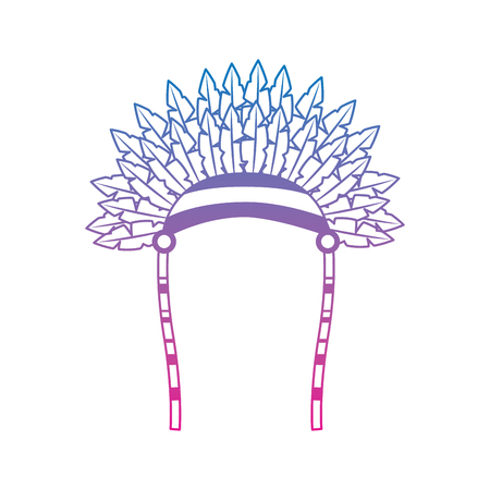 war bonnet bird feather hat traditional native indian vector illustrationのイラスト素材
