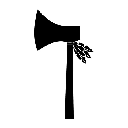 Axe native american indian weapon illustration black image.のイラスト素材