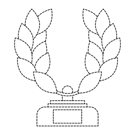 trophy wreath leafs crown award vector illustration designのイラスト素材