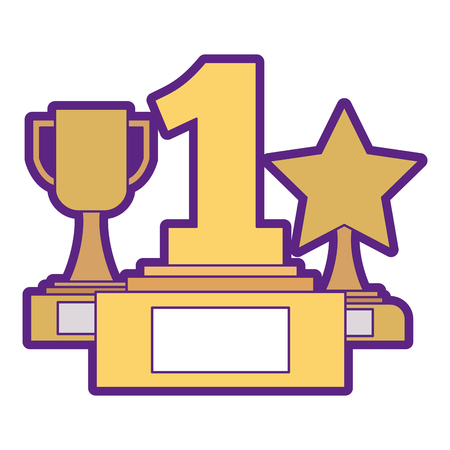 Set trophies awards icon vector illustration designのイラスト素材