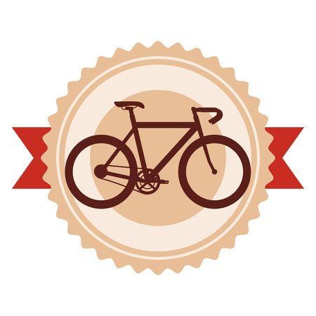 racing bicycle emblem with ribbon vector illustration designのイラスト素材
