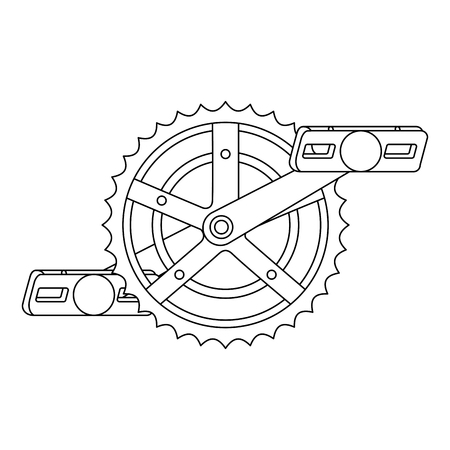 Bicycle sprocket with pedal vector illustration designのイラスト素材