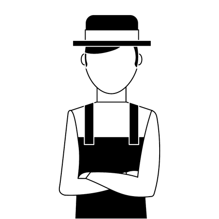 gardener avatar character icon vector illustration designのイラスト素材