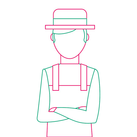 Gardener avatar character icon vector illustration designのイラスト素材