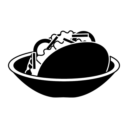 dish with delicious mexican food tacos vector illustration designのイラスト素材