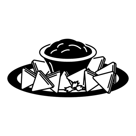 delicious nachos with sauce vector illustration designのイラスト素材