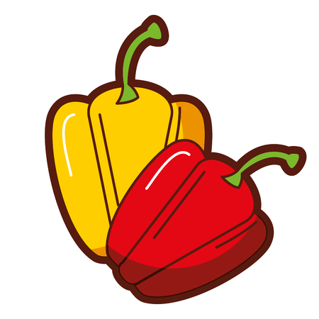 fresh pepper vegetable icon vector illustration designのイラスト素材