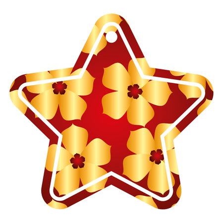 star tag japanese flower sakura culture vector illustrationのイラスト素材