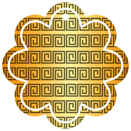 label flower chinese pattern abstract geometric vector illustrationのイラスト素材