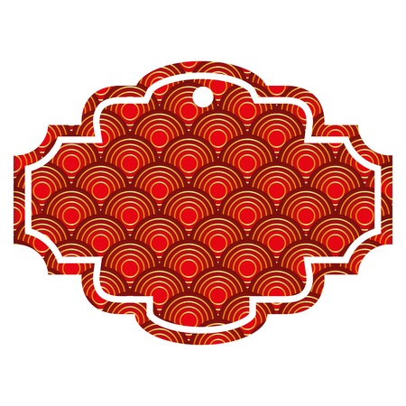 label rounded lines pattern image vector illustration red and golden imageのイラスト素材