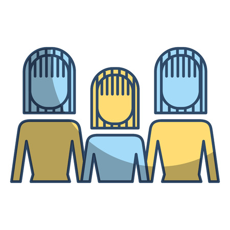 Portrait business people teamwork partnership vector illustrationのイラスト素材