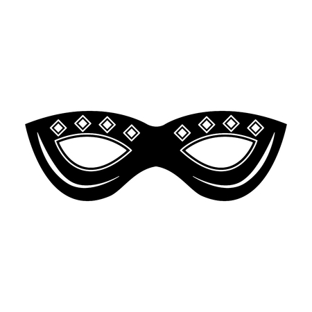 mask decorated carnival accessory icon image vector illustration design  black andのイラスト素材