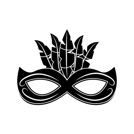mask decorated carnival accessory icon image vector illustration design  black andのイラスト素材