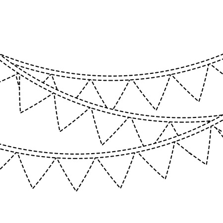 pennant banner icon image vector illustration design  black dotted lineのイラスト素材